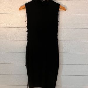 Meshki Black Mock Neck Dress